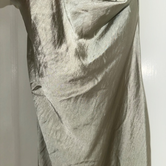 Meshki Yvette Slip Maxi Dress with Asymmetrical Hem in Sage - Picture 6 of 8